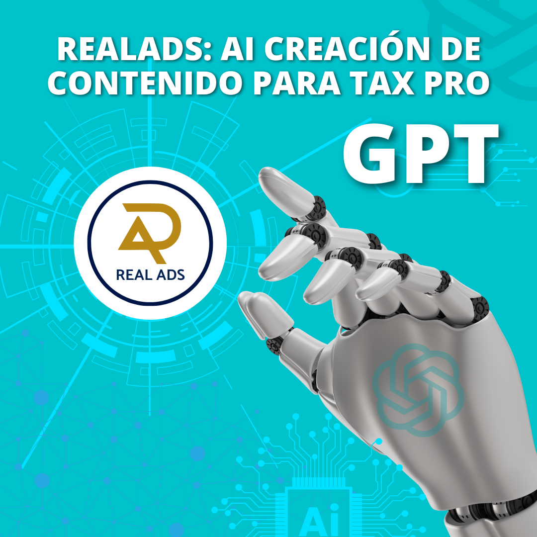 RealAds: AI Creación de contenido 3 veces más rápido para Tax Pro